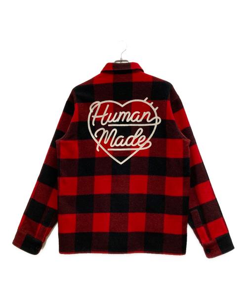 HUMAN MADE（ヒューマンメイド）HUMAN MADE (ヒューマンメイド) WOOL OVERSHIRT レッド サイズ:Lの古着・服飾アイテム