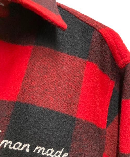 HUMAN MADE（ヒューマンメイド）HUMAN MADE (ヒューマンメイド) WOOL OVERSHIRT レッド サイズ:Lの古着・服飾アイテム