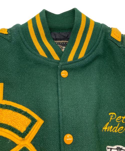 Holloway（ホロウェイ）Holloway (ホロウェイ) 00`Sチームレザースタジャン グリーン サイズ:XLの古着・服飾アイテム