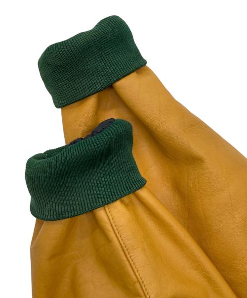 Holloway（ホロウェイ）Holloway (ホロウェイ) 00`Sチームレザースタジャン グリーン サイズ:XLの古着・服飾アイテム