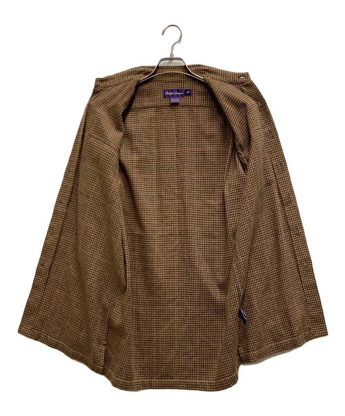 RALPH LAUREN Purple Label（ラルフ ローレン パープル レーベル）RALPH LAUREN PURPLE LABEL (ラルフ ローレン パープル レーベル) カシミヤハウンドトゥースシャツ ブラウン サイズ:不明の古着・服飾アイテム