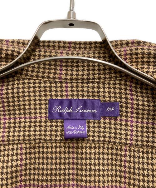 RALPH LAUREN Purple Label（ラルフ ローレン パープル レーベル）RALPH LAUREN PURPLE LABEL (ラルフ ローレン パープル レーベル) カシミヤハウンドトゥースシャツ ブラウン サイズ:不明の古着・服飾アイテム