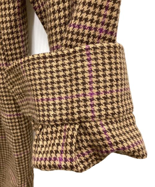 RALPH LAUREN Purple Label（ラルフ ローレン パープル レーベル）RALPH LAUREN PURPLE LABEL (ラルフ ローレン パープル レーベル) カシミヤハウンドトゥースシャツ ブラウン サイズ:不明の古着・服飾アイテム