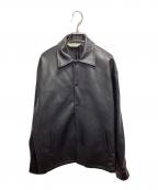 BACKERSバッカーズ）の古着「エコレザーコーチジャケット」｜ブラック