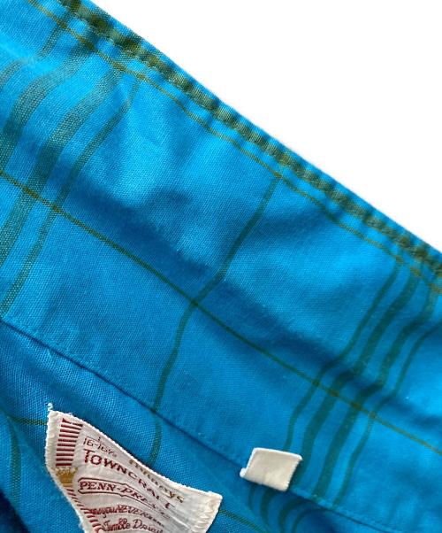TOWN CRAFT（タウンクラフト）TOWN CRAFT (タウンクラフト) 60's チェックオープンカラーシャツ ブルー サイズ:16-16 1/2の古着・服飾アイテム