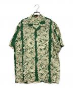 Sun Surfサンサーフ）の古着「ハイビスカス柄レーヨンアロハシャツ」｜グリーン
