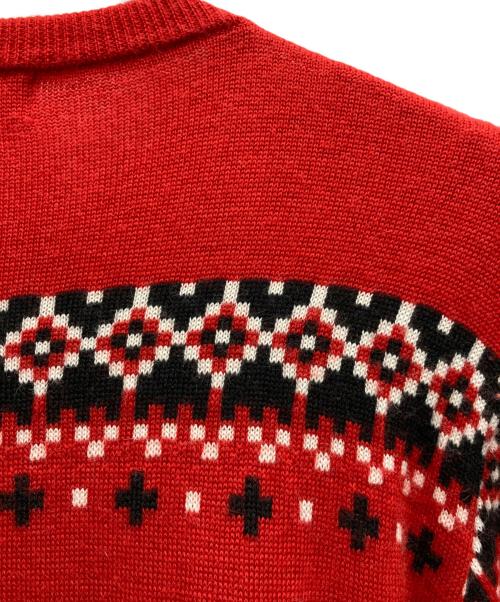Hysteric Glamour（ヒステリックグラマー）Hysteric Glamour (ヒステリックグラマー) ブルドッグジャガードアクリルウール ニット レッド サイズ:Ⅿの古着・服飾アイテム