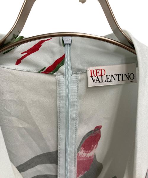 RED VALENTINO（レッドヴァレンティノ）RED VALENTINO (レッドヴァレンティノ) ボウタイワンピース ブルー サイズ:38の古着・服飾アイテム