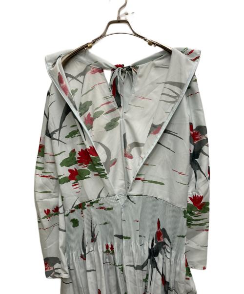 RED VALENTINO（レッドヴァレンティノ）RED VALENTINO (レッドヴァレンティノ) ボウタイワンピース ブルー サイズ:38の古着・服飾アイテム