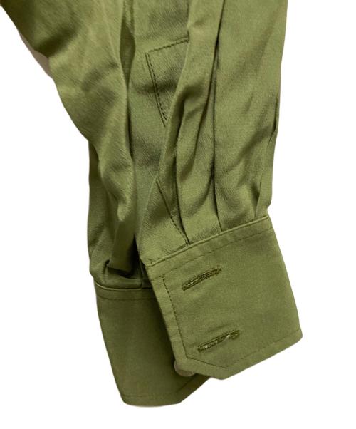 CELINE（セリーヌ）CELINE (セリーヌ) トリオンフロゴシルクシャツ グリーン サイズ:38の古着・服飾アイテム