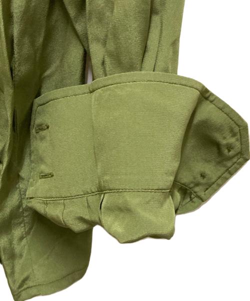 CELINE（セリーヌ）CELINE (セリーヌ) トリオンフロゴシルクシャツ グリーン サイズ:38の古着・服飾アイテム