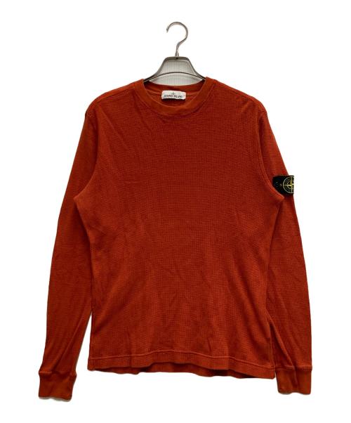 STONE ISLAND（ストーンアイランド）STONE ISLAND (ストーンアイランド) ワッフルLS/ TEE オレンジ サイズ:Ⅼの古着・服飾アイテム