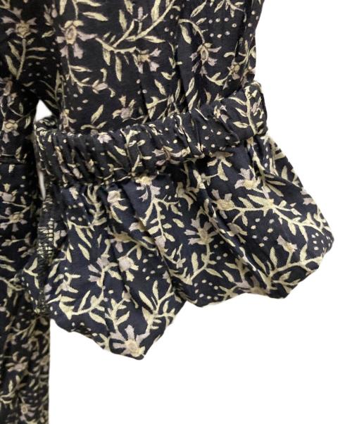 BEARDSLEY（ビアズリー）BEARDSLEY (ビアズリー) プリントギャザーワンピ ブラック サイズ:FREEの古着・服飾アイテム