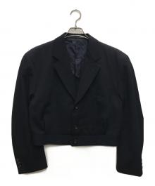 COMME des GARCONS HOMME PLUS（コムデギャルソンオムプリュス）の古着「ウールギャバクロップドジャケット」｜ネイビー
