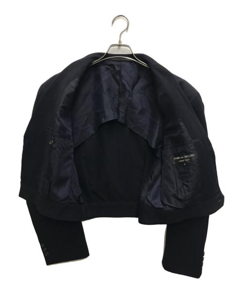 COMME des GARCONS HOMME PLUS（コムデギャルソンオムプリュス）COMME des GARCONS HOMME PLUS (コムデギャルソンオムプリュス) ウールギャバクロップドジャケット ネイビー サイズ:Sの古着・服飾アイテム