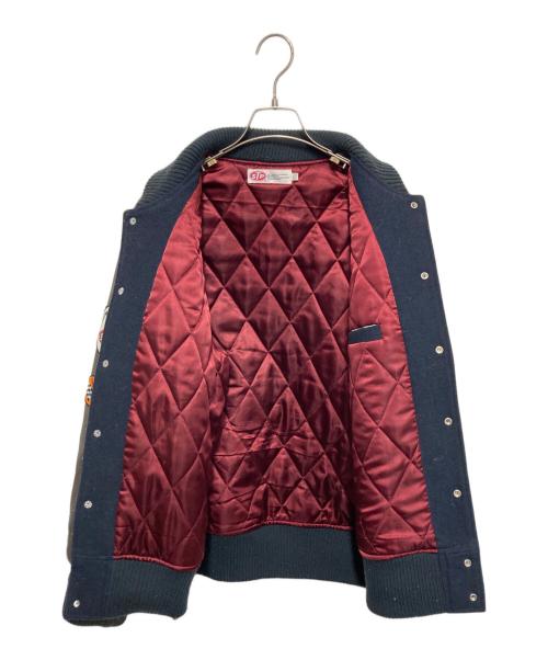 STP（エスティーピー）STP (エスティーピー) パッチレザースタジャン ネイビー サイズ:Lの古着・服飾アイテム