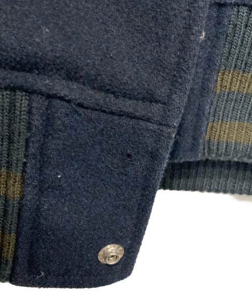 STP（エスティーピー）STP (エスティーピー) パッチレザースタジャン ネイビー サイズ:Lの古着・服飾アイテム