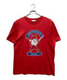 maison kitsune（メゾンキツネ）の古着「半袖Tシャツ」｜レッド