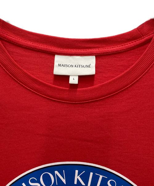 maison kitsune（メゾンキツネ）maison kitsune (メゾンキツネ) 半袖Tシャツ レッド サイズ:Lの古着・服飾アイテム