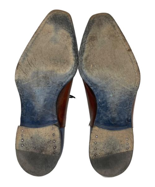 FRANCESCO BENIGNO（フランチェスコ・ベニーニョ）francesco benigno (フランチェスコ・ベニーニョ) ホールカットコンビネーションシューズ ブラウン×ブルー サイズ:6の古着・服飾アイテム