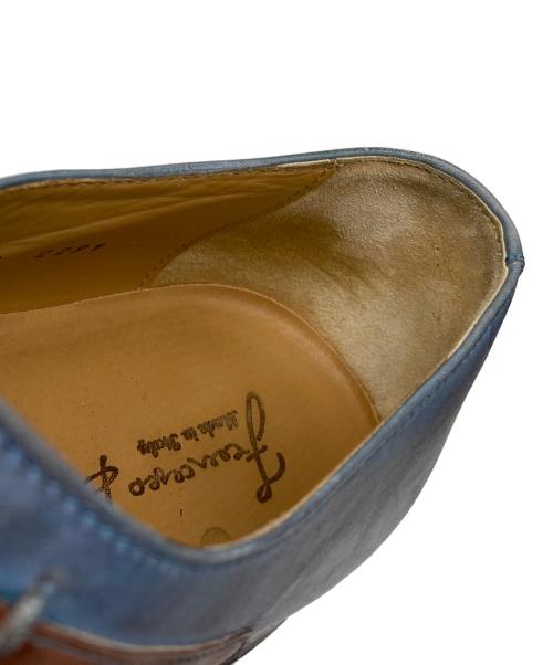 FRANCESCO BENIGNO（フランチェスコ・ベニーニョ）francesco benigno (フランチェスコ・ベニーニョ) ホールカットコンビネーションシューズ ブラウン×ブルー サイズ:6の古着・服飾アイテム