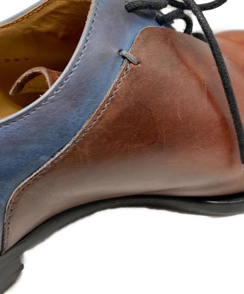 FRANCESCO BENIGNO（フランチェスコ・ベニーニョ）francesco benigno (フランチェスコ・ベニーニョ) ホールカットコンビネーションシューズ ブラウン×ブルー サイズ:6の古着・服飾アイテム