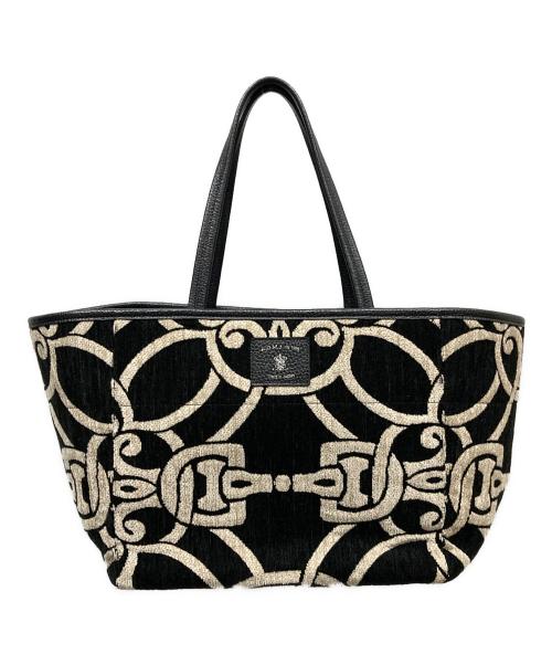 A.D.M.J.（エーディーエムジェイ）A.D.M.J. (エーディーエムジェイ) ジャガードハンドバッグ ブラックの古着・服飾アイテム