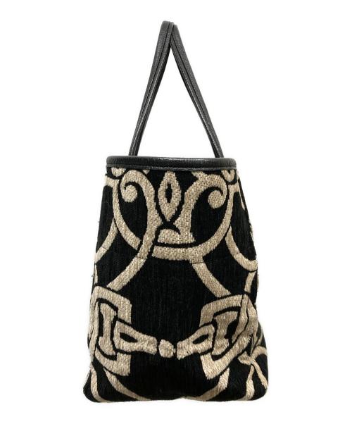 A.D.M.J.（エーディーエムジェイ）A.D.M.J. (エーディーエムジェイ) ジャガードハンドバッグ ブラックの古着・服飾アイテム