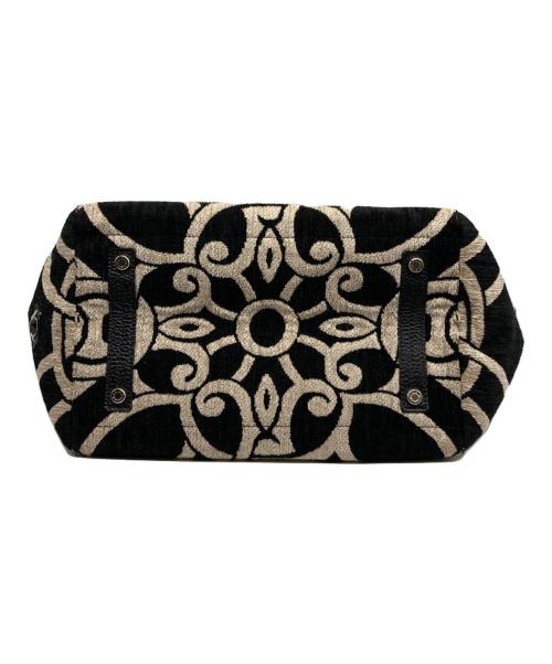 A.D.M.J.（エーディーエムジェイ）A.D.M.J. (エーディーエムジェイ) ジャガードハンドバッグ ブラックの古着・服飾アイテム