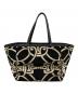 A.D.M.J. (エーディーエムジェイ) ジャガードハンドバッグ ブラック：14000円