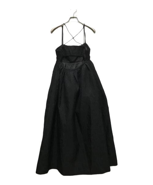 LE CIEL BLEU（ルシェルブルー）LE CIEL BLEU (ルシェルブルー) ZEBRA JACQUARD CAMI DRESS ブラック サイズ:36の古着・服飾アイテム