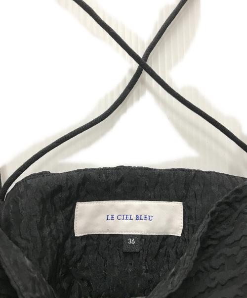 LE CIEL BLEU（ルシェルブルー）LE CIEL BLEU (ルシェルブルー) ZEBRA JACQUARD CAMI DRESS ブラック サイズ:36の古着・服飾アイテム