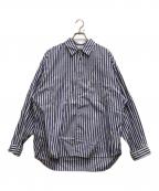 COOTIE PRODUCTIONSクーティープロダクツ）の古着「Stripe Broad L/S Shirt」｜ブルー