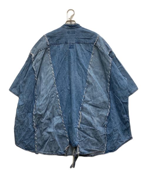 DISCOVERED（ディスカバード）DISCOVERED (ディスカバード) リメイク構築デニムシャツDC NS-SH ネイビー サイズ:FREEの古着・服飾アイテム