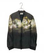 TAAKKターク）の古着「TUCK IN FLOWER JACKET→SHIRTS」｜ブラック×カーキ