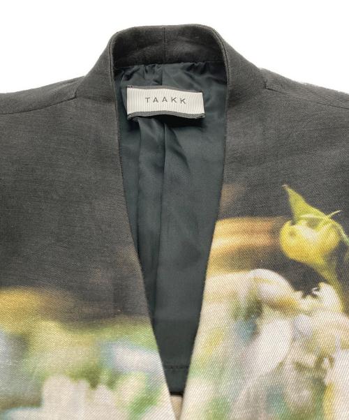TAAKK（ターク）TAAKK (ターク) TUCK IN FLOWER JACKET→SHIRTS ブラック×カーキ サイズ:2の古着・服飾アイテム