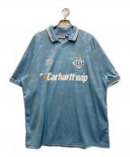 Carhartt WIPカーハート ワーク イン プログレス）の古着「S/S HARTT’S FOOTBALL T-SHIRT」｜スカイブルー