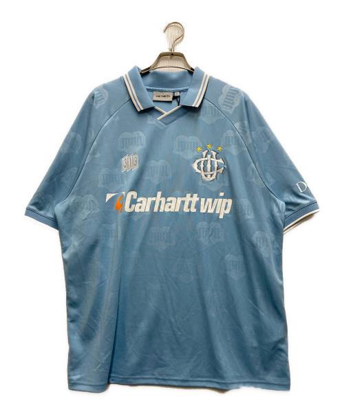 Carhartt WIP（カーハート ワーク イン プログレス）CARHARTT WIP (カーハート ワーク イン プログレス) S/S HARTT’S FOOTBALL T-SHIRT スカイブルー サイズ:Mの古着・服飾アイテム