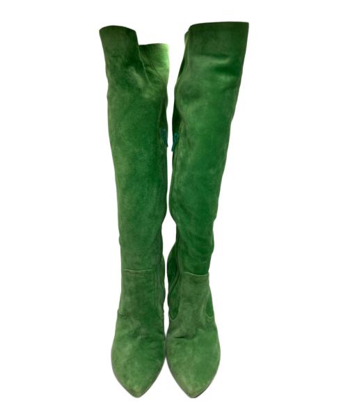 BOTTEGA VENETA（ボッテガベネタ）BOTTEGA VENETA (ボッテガベネタ) スウェードブーツ グリーン サイズ:37の古着・服飾アイテム