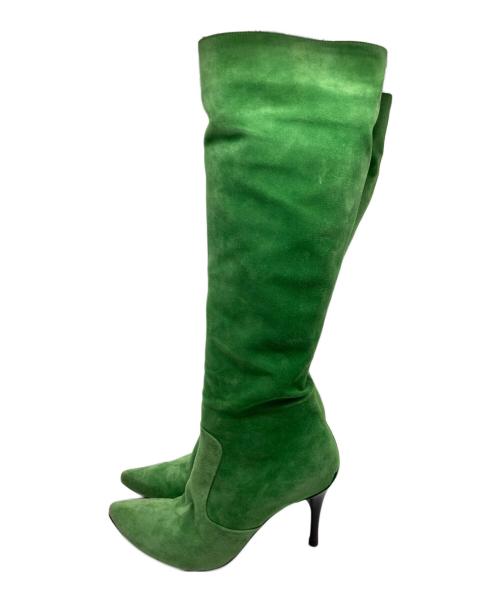 BOTTEGA VENETA（ボッテガベネタ）BOTTEGA VENETA (ボッテガベネタ) スウェードブーツ グリーン サイズ:37の古着・服飾アイテム