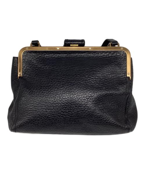 PRADA（プラダ）PRADA (プラダ) がま口レザートートバッグ ブラックの古着・服飾アイテム