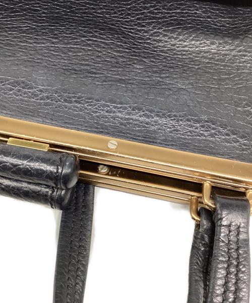 PRADA（プラダ）PRADA (プラダ) がま口レザートートバッグ ブラックの古着・服飾アイテム