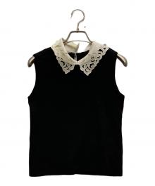 FOXEY（フォクシー）の古着「VIOLA TOP」｜ブラック×ホワイト