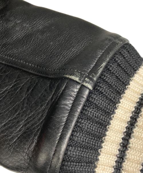 BEDWIN &THE HEARTBREAKERS（ベドウィンアンドザ ハートブレイカーズ）BEDWIN &THE HEARTBREAKERS (ベドウィンアンドザ ハートブレイカーズ) 袖レザースタジャン ブラック サイズ:3の古着・服飾アイテム