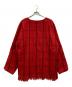 DRIES VAN NOTEN (ドリスヴァンノッテン) ウールチェックプルオーバーニット レッド×ブラック サイズ:M：16000円