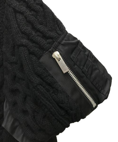 sacai（サカイ）sacai (サカイ) Nylon Twill Mix Knit Pullover ブラック サイズ:2の古着・服飾アイテム