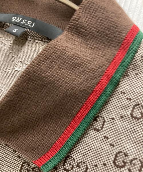 GUCCI（グッチ）GUCCI (グッチ) GG柄 シェリーライン 半袖ポロシャツ ブラウン サイズ:Sの古着・服飾アイテム