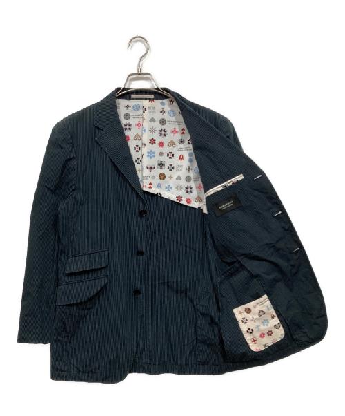 BURBERRY BLACK LABEL（バーバリーブラックレーベル）BURBERRY BLACK LABEL (バーバリーブラックレーベル) 3Bストライプジャケット ネイビー サイズ:Mの古着・服飾アイテム