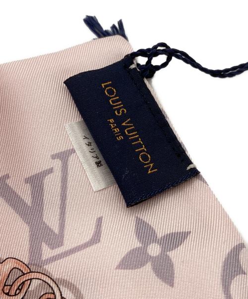 LOUIS VUITTON（ルイ ヴィトン）LOUIS VUITTON (ルイ ヴィトン) バンド―・モノグラムコンフィデンシャルスカーフ ピンクの古着・服飾アイテム