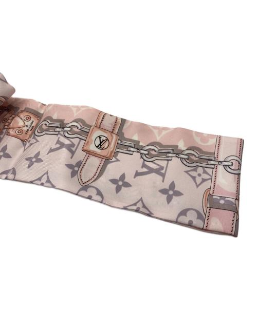 LOUIS VUITTON（ルイ ヴィトン）LOUIS VUITTON (ルイ ヴィトン) バンド―・モノグラムコンフィデンシャルスカーフ ピンクの古着・服飾アイテム